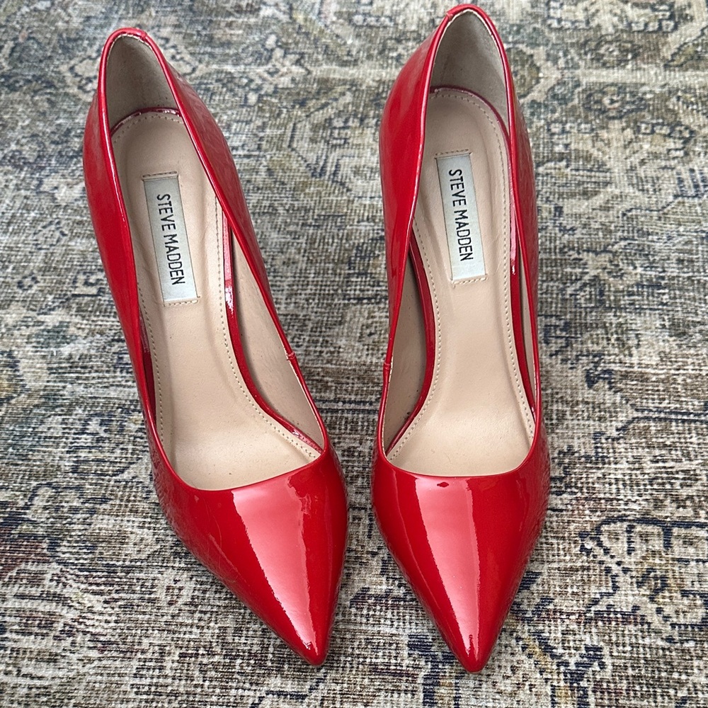 Steve Madden Glossy Red Heels